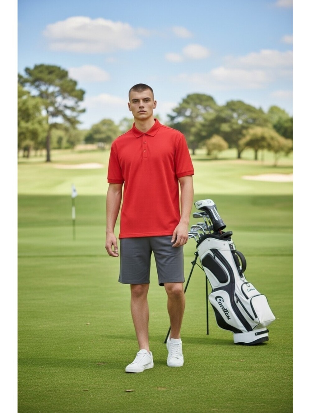 Callaway Golf Polo Shirt Mens M Chili  Pepper Red, Like New, Performance Weave